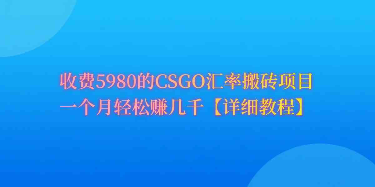 （9776期）CSGO装备搬砖，月综合收益率高达60%，你也可以！-CAA8.COM网创项目网