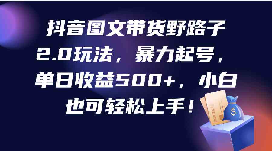 （9790期）抖音图文带货野路子2.0玩法，暴力起号，单日收益500+，小白也可轻松上手！-CAA8.COM网创项目网