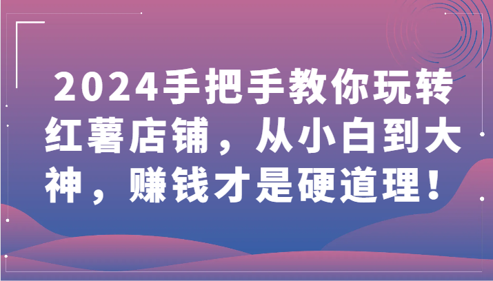 2024手把手教你玩转红薯店铺，从小白到大神，赚钱才是硬道理！-CAA8.COM网创项目网