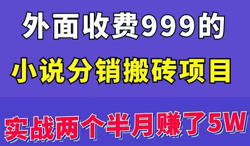 外面收费999的小说分销搬砖项目：实战两个半月赚了5W块，操作简单！￼-CAA8.COM网创项目网