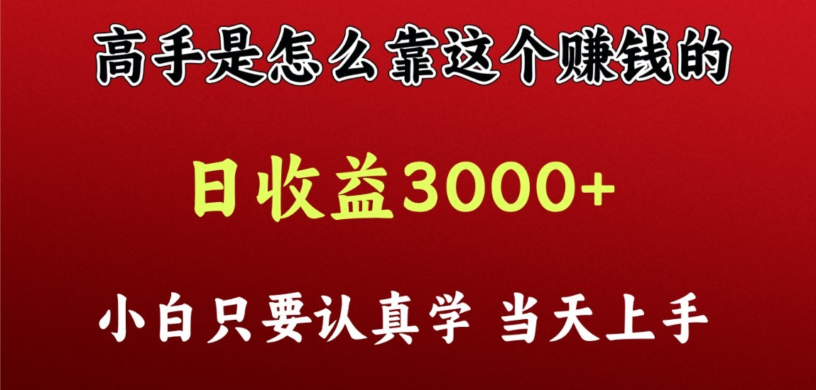 看高手是怎么赚钱的，一天收益至少3000+以上，小白当天上手-CAA8.COM网创项目网