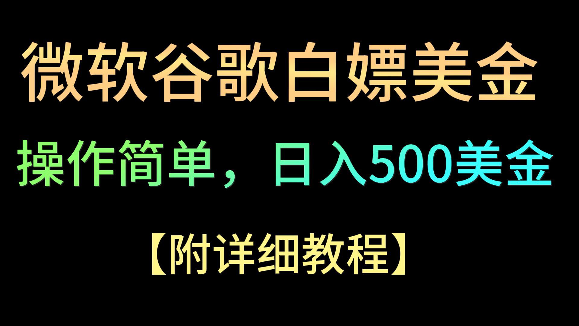 微软谷歌项目3.0，轻松日赚500+美金，操作简单，小白也可轻松入手！-CAA8.COM网创项目网