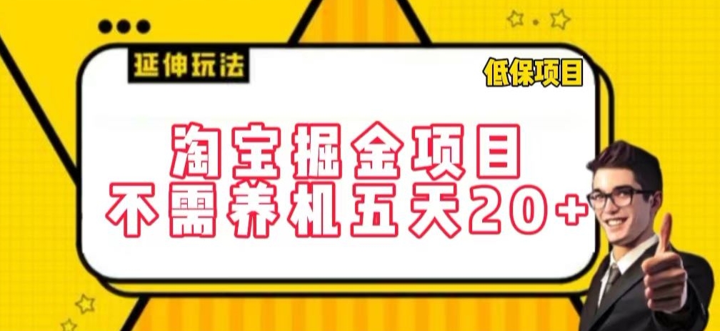 淘宝掘金项目，不需养机，五天20+，每天只需要花三四个小时-CAA8.COM网创项目网