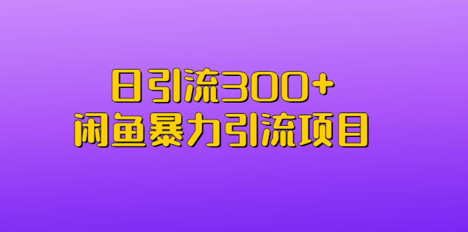 日引流300+闲鱼暴力引流项目-CAA8.COM网创项目网