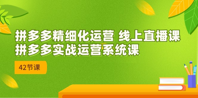 拼多多精细化运营 线上直播课：拼多多实战运营系统课（更新47节）-CAA8.COM网创项目网