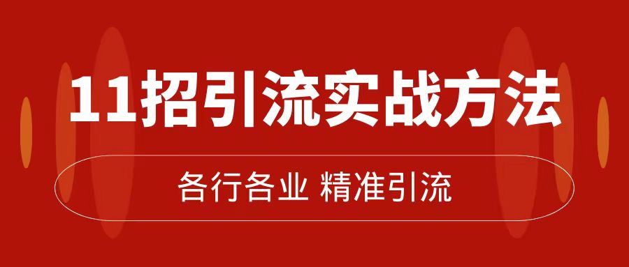 精准引流术：11招引流实战方法，让你私域流量加到爆（11节课完整版）-CAA8.COM网创项目网