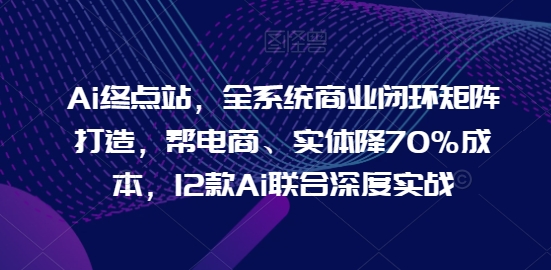 Ai终点站，全系统商业闭环矩阵打造，帮电商、实体降70%成本，12款Ai联合深度实战-CAA8.COM网创项目网