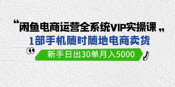 （9547期）闲鱼电商运营全系统VIP实战课，1部手机随时随地卖货，新手日出30单月入5000-CAA8.COM网创项目网