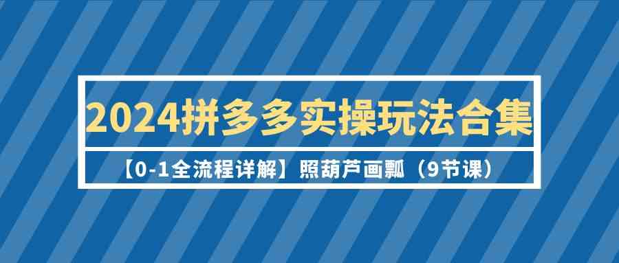 （9559期）2024拼多多实操玩法合集【0-1全流程详解】照葫芦画瓢（9节课）-CAA8.COM网创项目网