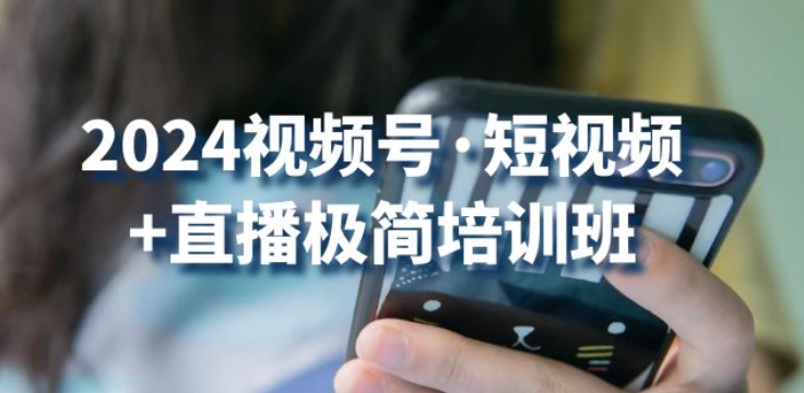 2024视频号·短视频+直播极简培训班：抓住视频号风口，流量红利-CAA8.COM网创项目网