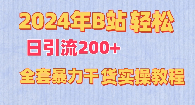 2024年B站轻松日引流200+的全套暴力干货实操教程-CAA8.COM网创项目网