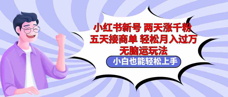 （9239期）小红书新号两天涨千粉五天接商单轻松月入过万 无脑搬运玩法 小白也能轻…-CAA8.COM网创项目网