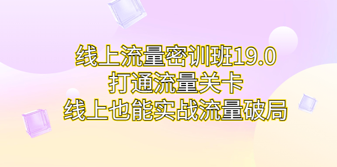 线上流量密训班19.0，打通流量关卡，线上也能实战流量破局-CAA8.COM网创项目网